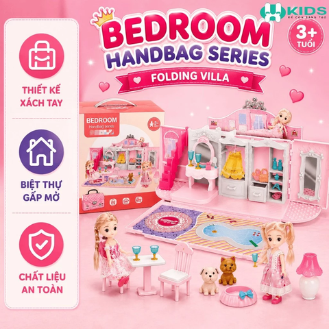 Túi Xách Búp Bê Công Chúa Biến Hình Ngôi Nhà Phòng Ngủ