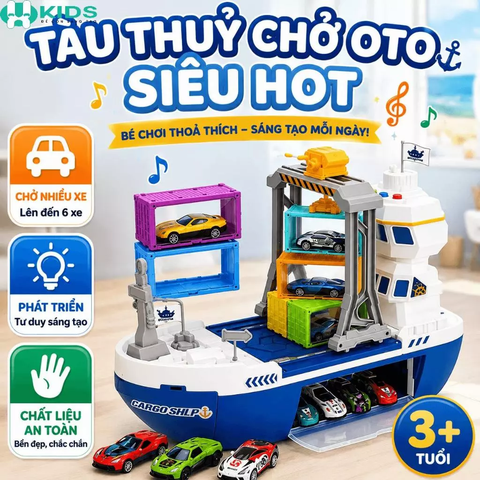 Tàu Chở Ô Tô Cỡ Lớn Kèm 12 Xe Con, Có Cần Cẩu Container Và Khoang Đựng Xe