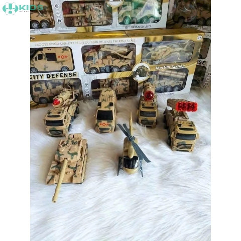 Set 6 Xe Ô Tô Quân Sự Cỡ Lớn, Xe Tăng Tên Lửa Trực Thăng Cứu Thương Chạy Đà Cho Bé