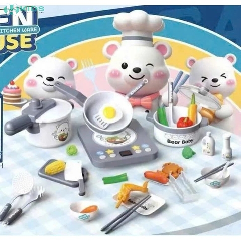 Bộ Đồ Chơi Nấu Ăn Đầu Bếp Gấu 34 Chi Tiết Cho Bé
