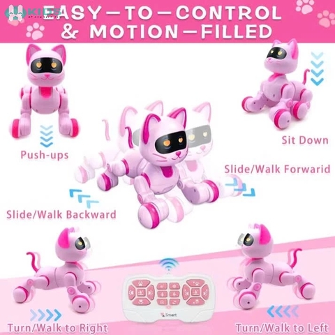 Robot Mèo Máy Điều Khiển Từ Xa, Có Nhạc Lập Trình Chuyển Động Dễ Thương Cho Bé