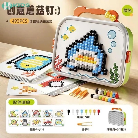 Bộ Xếp Hình Hạt Nấm Sáng Tạo 3D Puzzle 493 Chi Tiết Cho Bé