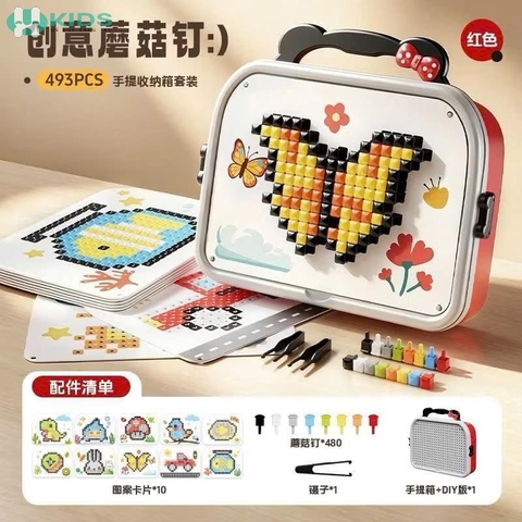 Bộ Xếp Hình Hạt Nấm Sáng Tạo 3D Puzzle 493 Chi Tiết Cho Bé