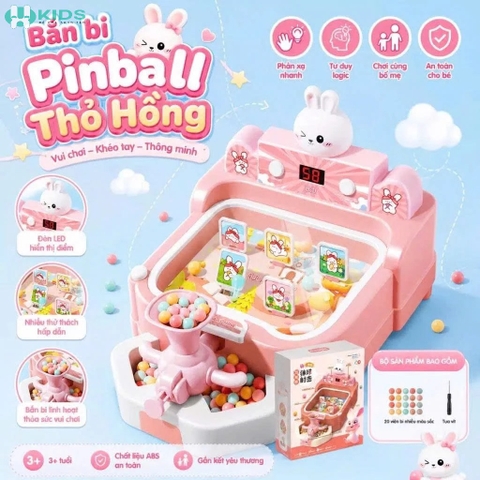 Máy Bắn Bi Pinball Cho Bé Có Màn Hình Tính Điểm, Kèm 20 Bi