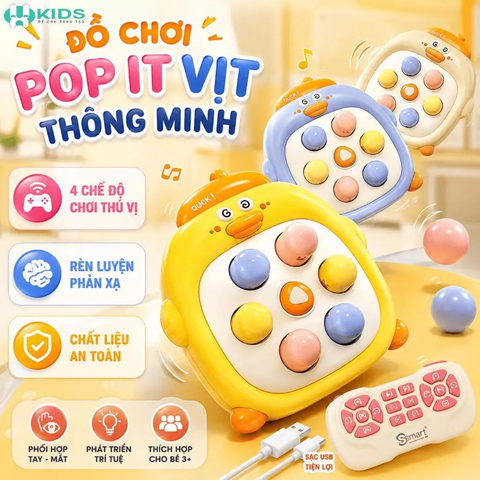 Đồ Chơi Đập Chuột Bấm Tay Hình Vịt, Trò Chơi Phản Xạ Giảm Căng Thẳng Mini