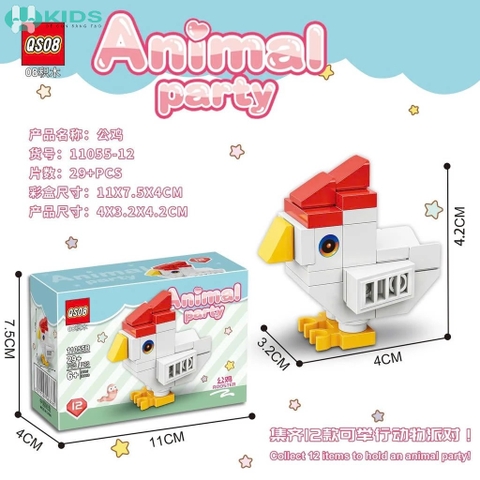 Bộ Xếp Hình Động Vật Mini QS08 Cho Bé