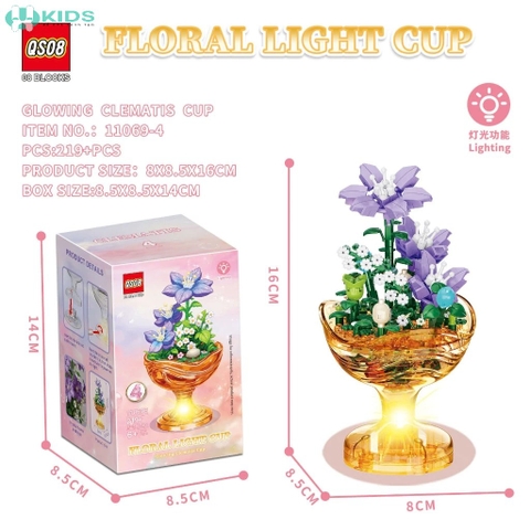 Lốc 6 Hộp Xếp Hình Cốc Hoa Phát Sáng QS08
