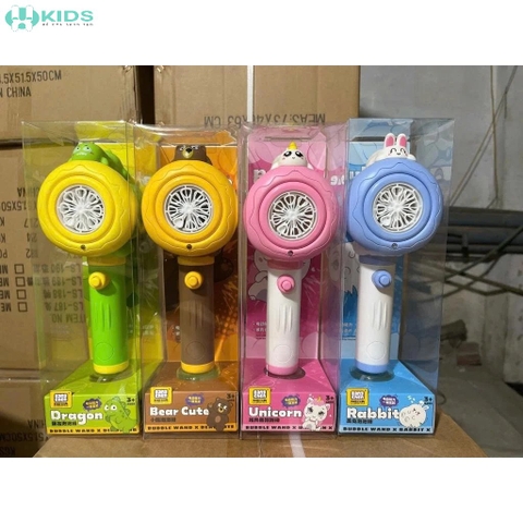 Bộ Bắn Bong Bóng Tự Động Có Đèn LED Hình Thú Cho Bé