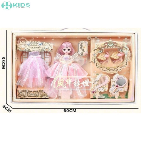 Búp Bê Công Chúa Cổ Trang Thay Trang Phục Kèm Váy Và Phụ Kiện Cho Bé