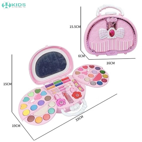 Túi Xách Trang Điểm Cho Bé, Bộ Makeup Có Gương, Phấn Màu, Son Và Phụ Kiện Làm Móng