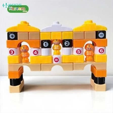 Túi Balo Xếp Hình Công Trường 29pcs , Bộ Khối Lắp Ghép Số Học Kèm Nhân Vật Cho Bé 3+