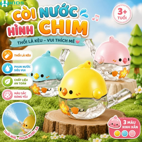 Còi Nước Hình Chim, Đồ Chơi Thổi Còi Chim Có Nước Phát Âm Thanh