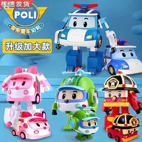 Set 6 Xe Poli Biến Hình Robot Cho Bé