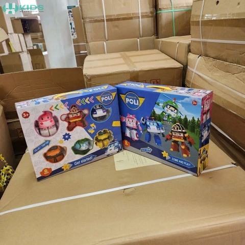 Set 6 Xe Poli Biến Hình Robot Cho Bé