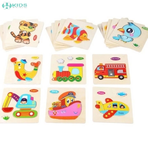 Tranh Ghép Hình 3D Bằng Gỗ Cho Bé