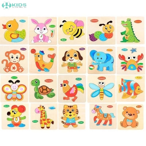 Tranh Ghép Hình 3D Bằng Gỗ Cho Bé