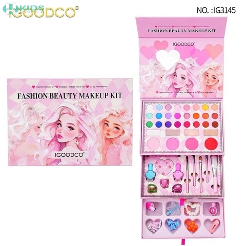 Hộp Makeup 60 Chi Tiết Kèm Phụ Kiện Trang Điểm 3in1 Cho Bé