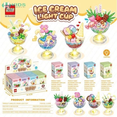 Bộ Xếp Hình Cốc Kem Phát Sáng QS08