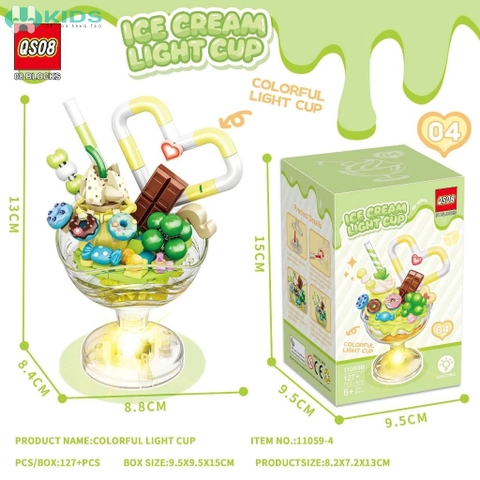 Bộ Xếp Hình Cốc Kem Phát Sáng QS08