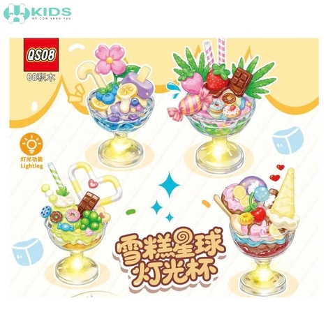Bộ Xếp Hình Cốc Kem Phát Sáng QS08