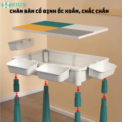 Bộ Xếp Hình Bàn Ghế Tai Thỏ Đa Năng 110 Chi Tiết Cho Bé