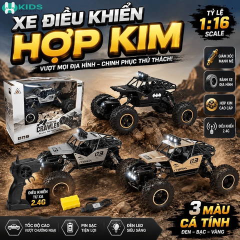 Xe Điều Khiển Địa Hình Hợp Kim 4 Bánh Điều Khiển Từ Xa