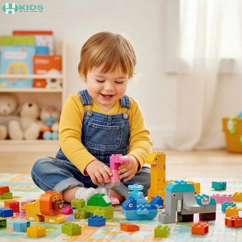 Bộ Lắp Ghép Thế Giới Động Vật Building Blocks 102pcs FEELO – Xếp Hình Sáng Tạo Cho Bé 3+