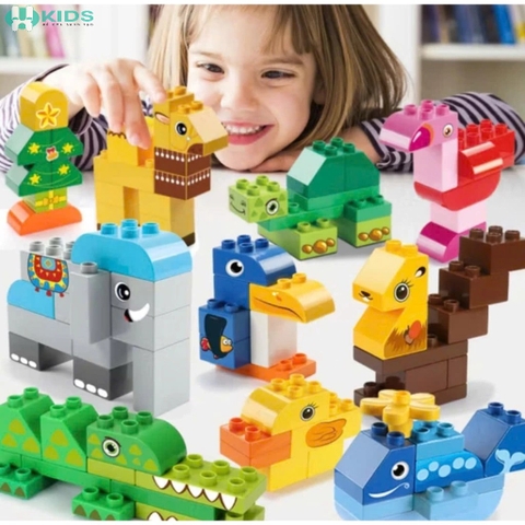 Bộ Lắp Ghép Thế Giới Động Vật Building Blocks 102pcs FEELO – Xếp Hình Sáng Tạo Cho Bé 3+