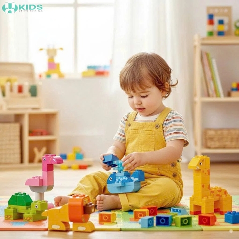 Bộ Lắp Ghép Thế Giới Động Vật Building Blocks 102pcs FEELO – Xếp Hình Sáng Tạo Cho Bé 3+