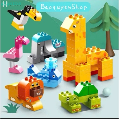 Bộ Lắp Ghép Thế Giới Động Vật Building Blocks 102pcs FEELO – Xếp Hình Sáng Tạo Cho Bé 3+