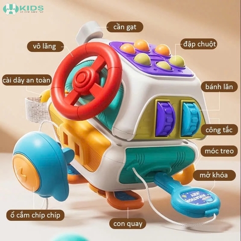 Khối Bận Rộn 10in1 Đa Năng Cho Bé 18M+