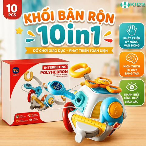 Khối Bận Rộn 10in1 Đa Năng Cho Bé 18M+