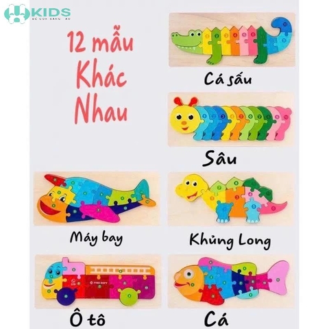 Đồ Chơi Ghép Hình Gỗ Nổi Montessori Cho Bé