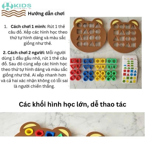 Đồ Chơi Bảng Gấu Lắp Ghép 2 Người Chơi Có Chuông