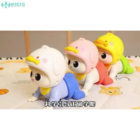 Đồ Chơi Em Bé Tập Bò Đội Mũ Vịt Tự Động