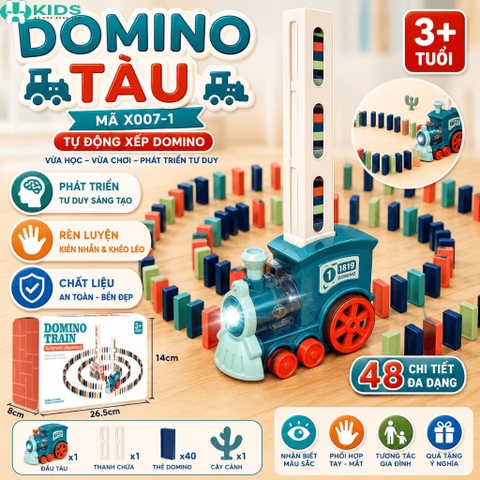 Tàu Xếp Domino Tự Động 48 Chi Tiết Cho Bé – Mã X007-1
