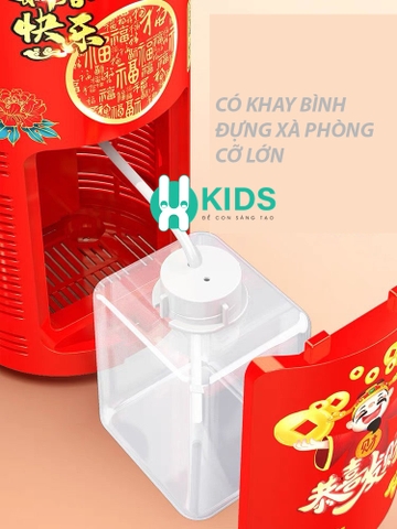 Máy thổi bong bóng bắn pháo hoa tự động có đèn led, phát nhạc loại cao cấp kèm pin