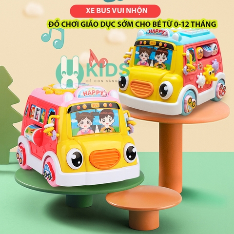 Xe buýt vui nhộn có đèn nhạc phát tiếng động vật vui nhộn