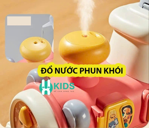 Xe tập đi đa năng 5in1 mô hình tàu hoả xe lửa kết hợp xe chòi chân kèm đồ chơi giáo dục sớm có nhạc đèn phun khói cho bé