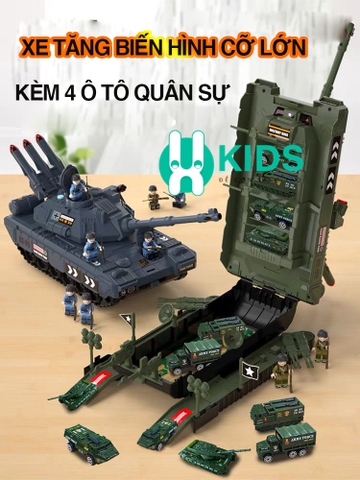 Đồ chơi xe tăng trẻ em cỡ lớn,hiệu ứng âm thanh, ánh sáng, biến hình đa chức năng