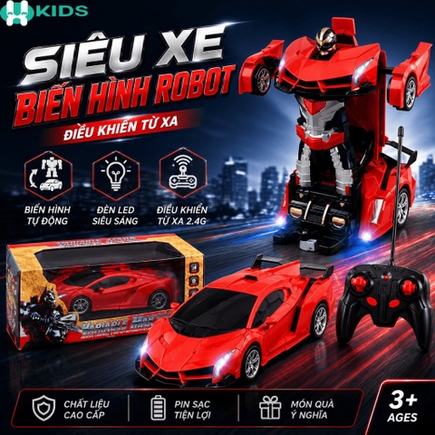 Xe Tăng Biến Hình Robot Điều Khiển Từ Xa Có Đèn Nhạc Cho Bé – Mã HX156