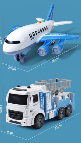 Set 5 Xe Chủ Đề Sân Bay XLQ-5F, Máy Bay Có Đèn Nhạc Cho Bé - Đồ Chơi XKIDS