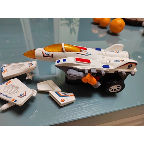 Máy Bay Biến Hình Robot 2 Trong 1 Cho Bé – Tự Động Biến Hình, Đèn LED Và Âm Thanh