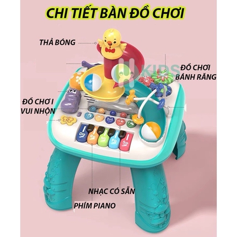 Bàn nhạc đa năng, bàn chơi giáo dục sớm kích thích phát triển giác quan