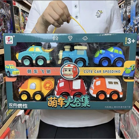 Bộ ô tô đồ chơi 6 – 8 xe ô tô Poli biệt đội tàu bay siêu đẳng, xe công trình dễ thương chạy đà nhiều màu sắc trẻ em