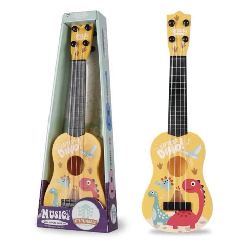 Đàn guitar mini cho bé, đàn ukulele cho trẻ em học tập âm nhạc có hộp đẹp tiếng anh