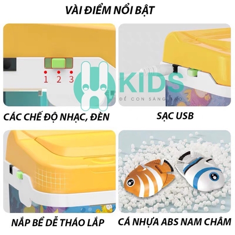 Đồ chơi bể cá mini dễ thương cho trẻ em có đèn, có nhạc
