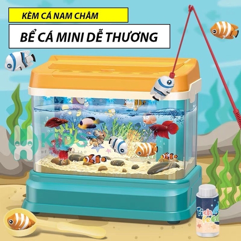 Đồ chơi bể cá mini dễ thương cho trẻ em có đèn, có nhạc