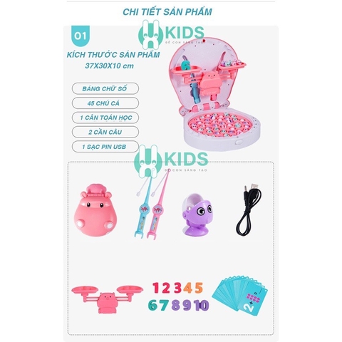 Đồ Chơi Câu Cá Toán Học 4in1 Có Nhạc Có Nam Châm