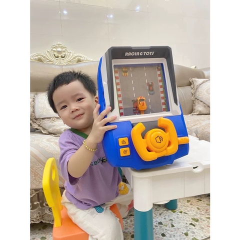 Đồ chơi vô lăng lái xe ô tô mô phỏng game đua xe có pin sạc kèm hiêu ứng âm thâm